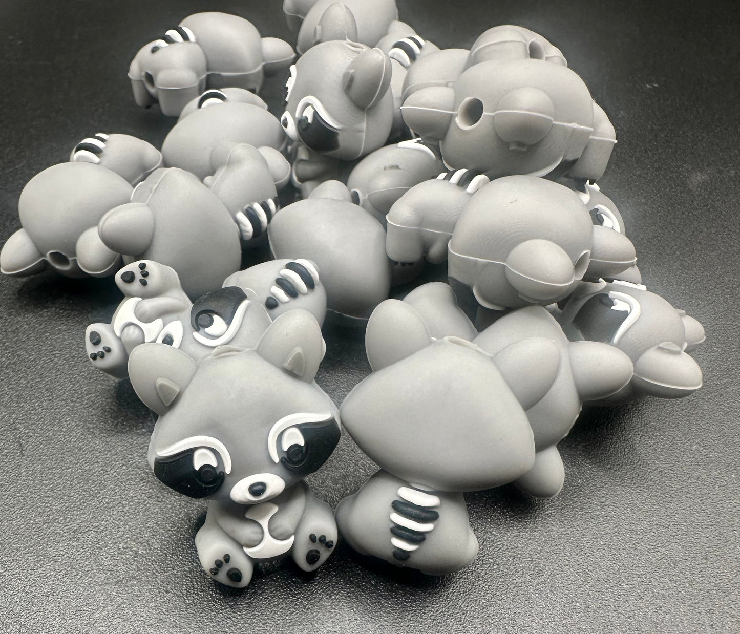 3d Raccoon focal bead