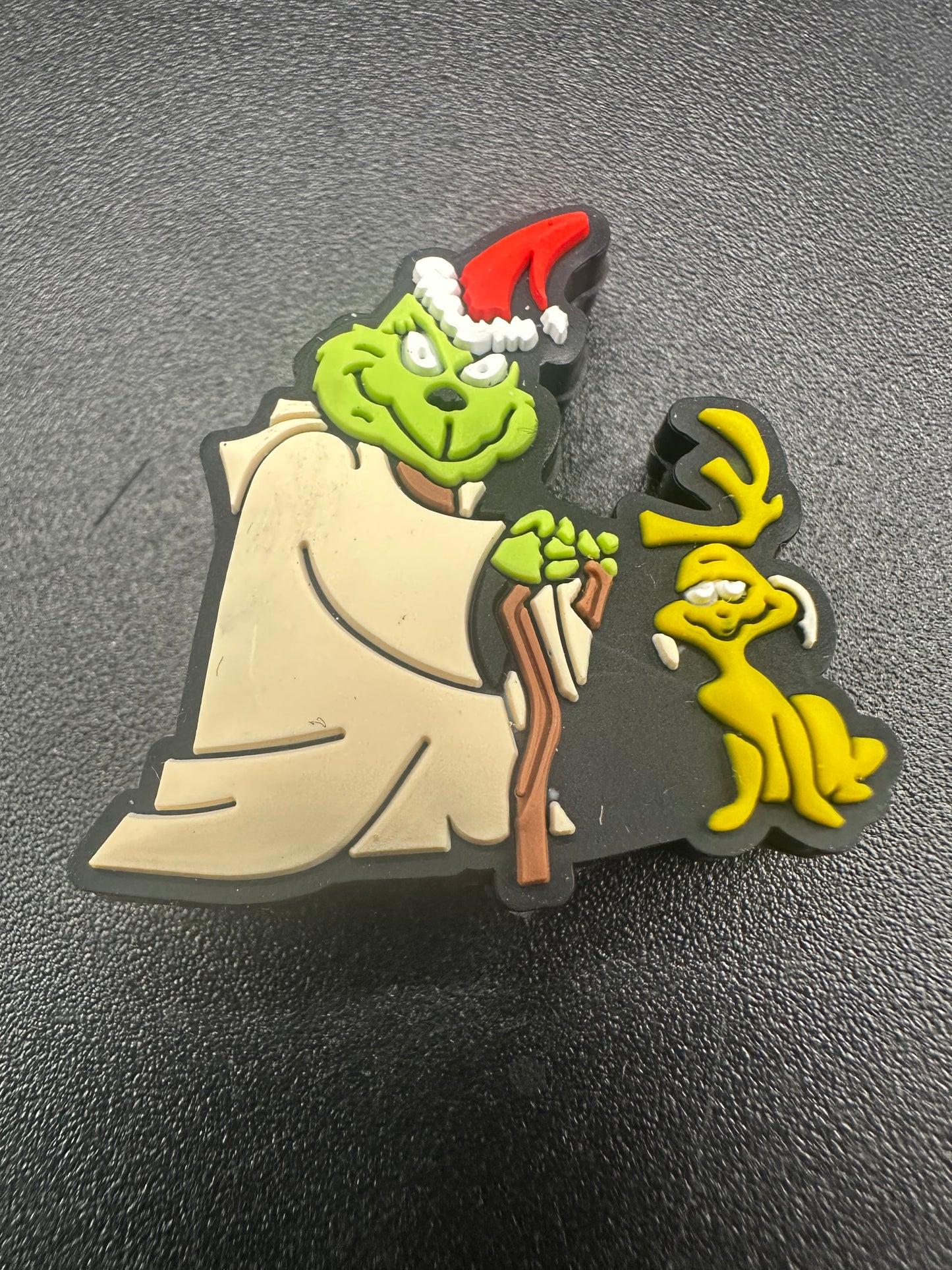 green guy and and dog focal bead