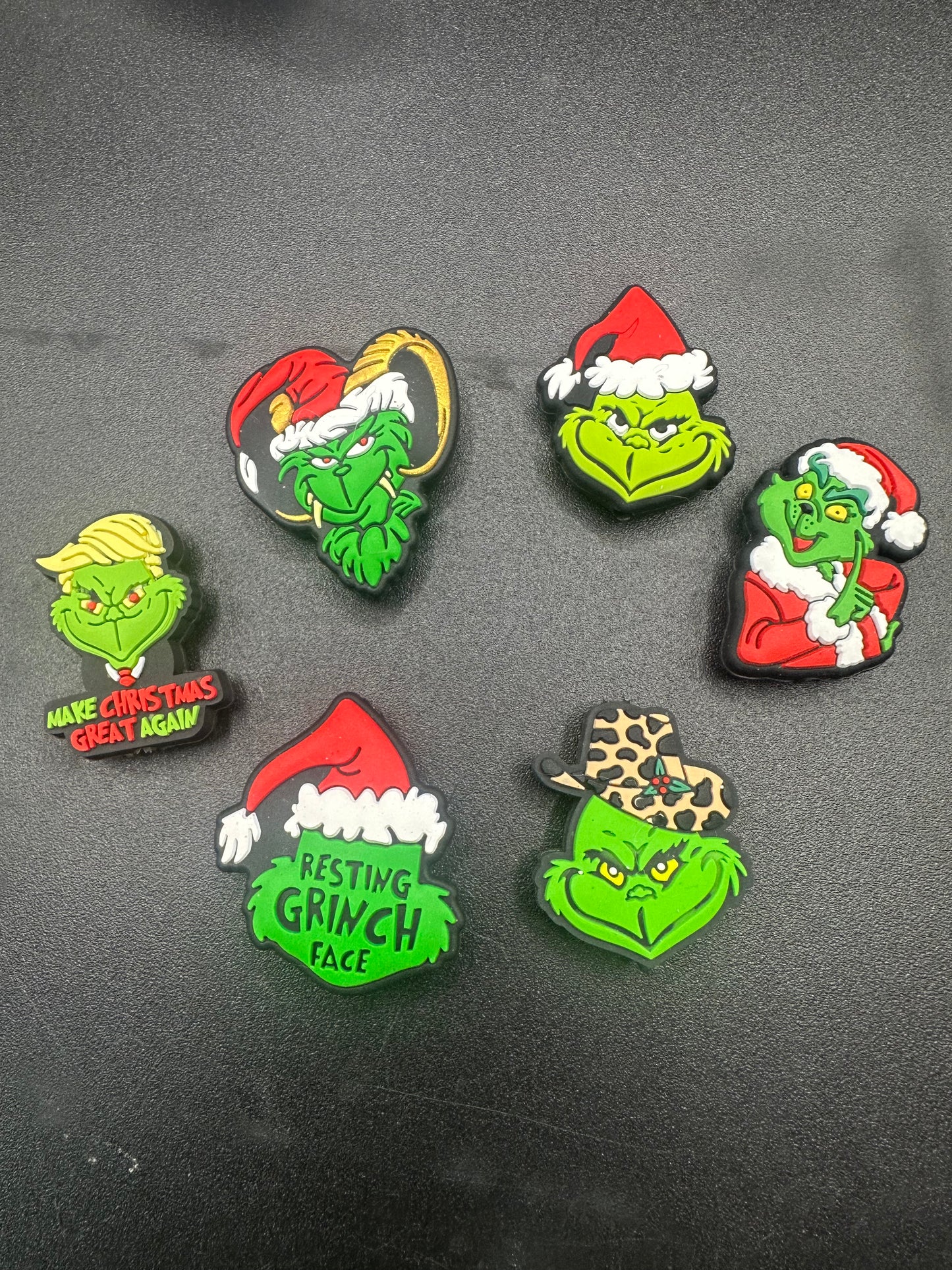 green guy Christmas focal beads