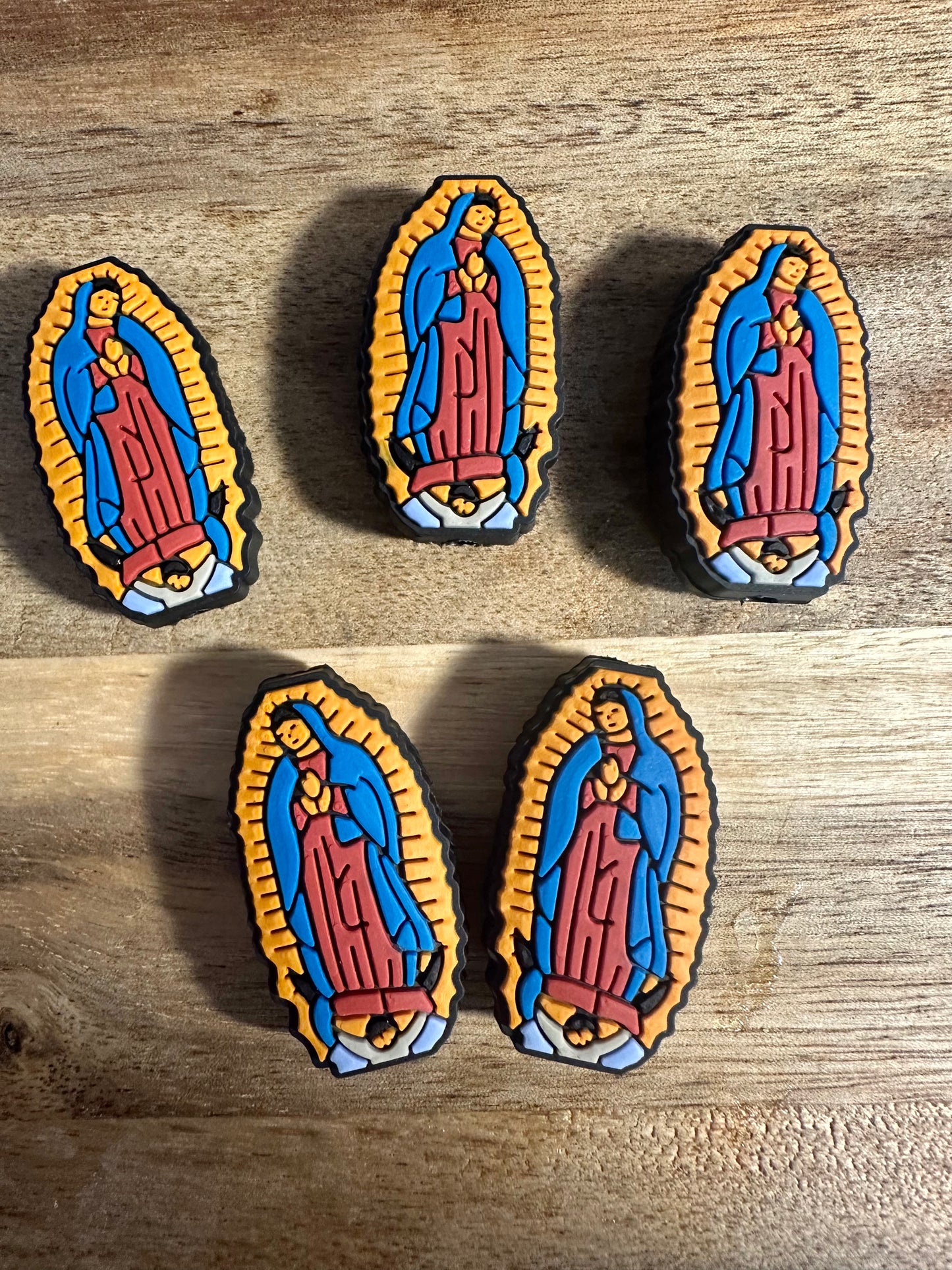 Virgen de guadelupe silicone focal bead