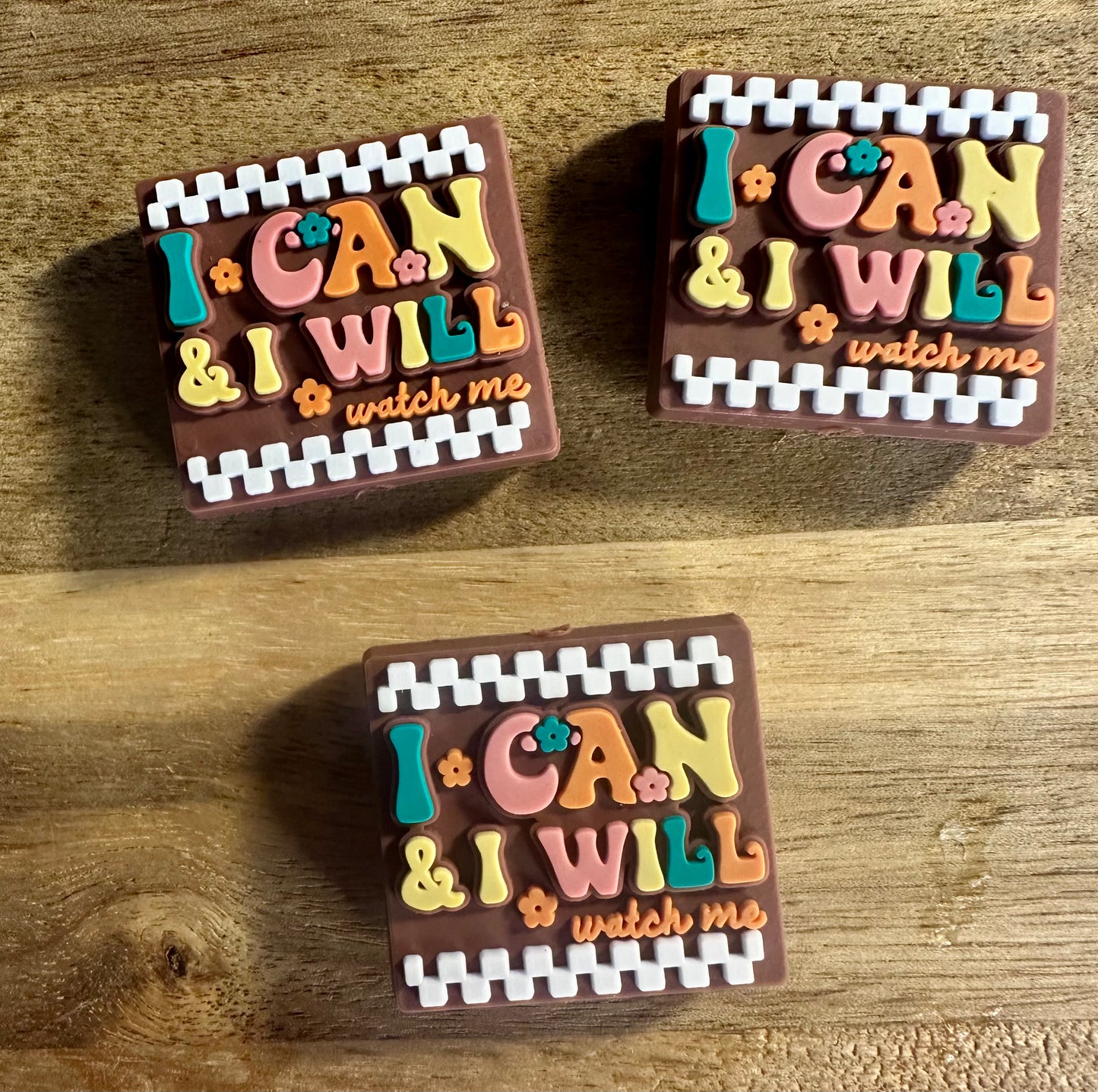 I can and I will watch me silicone focal bead