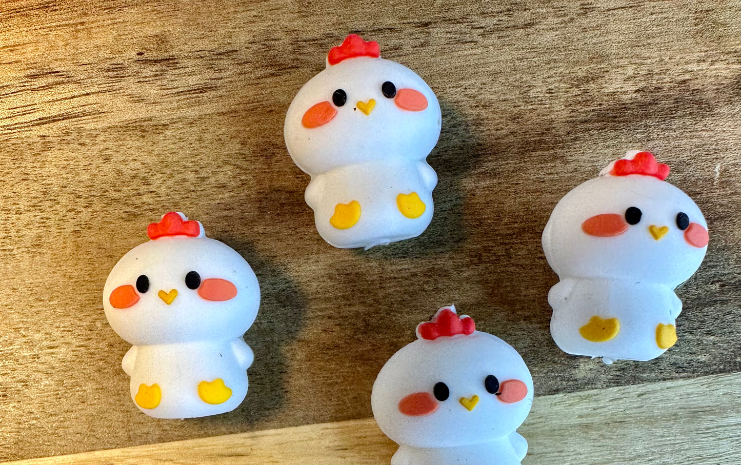 3d chicken focal bead