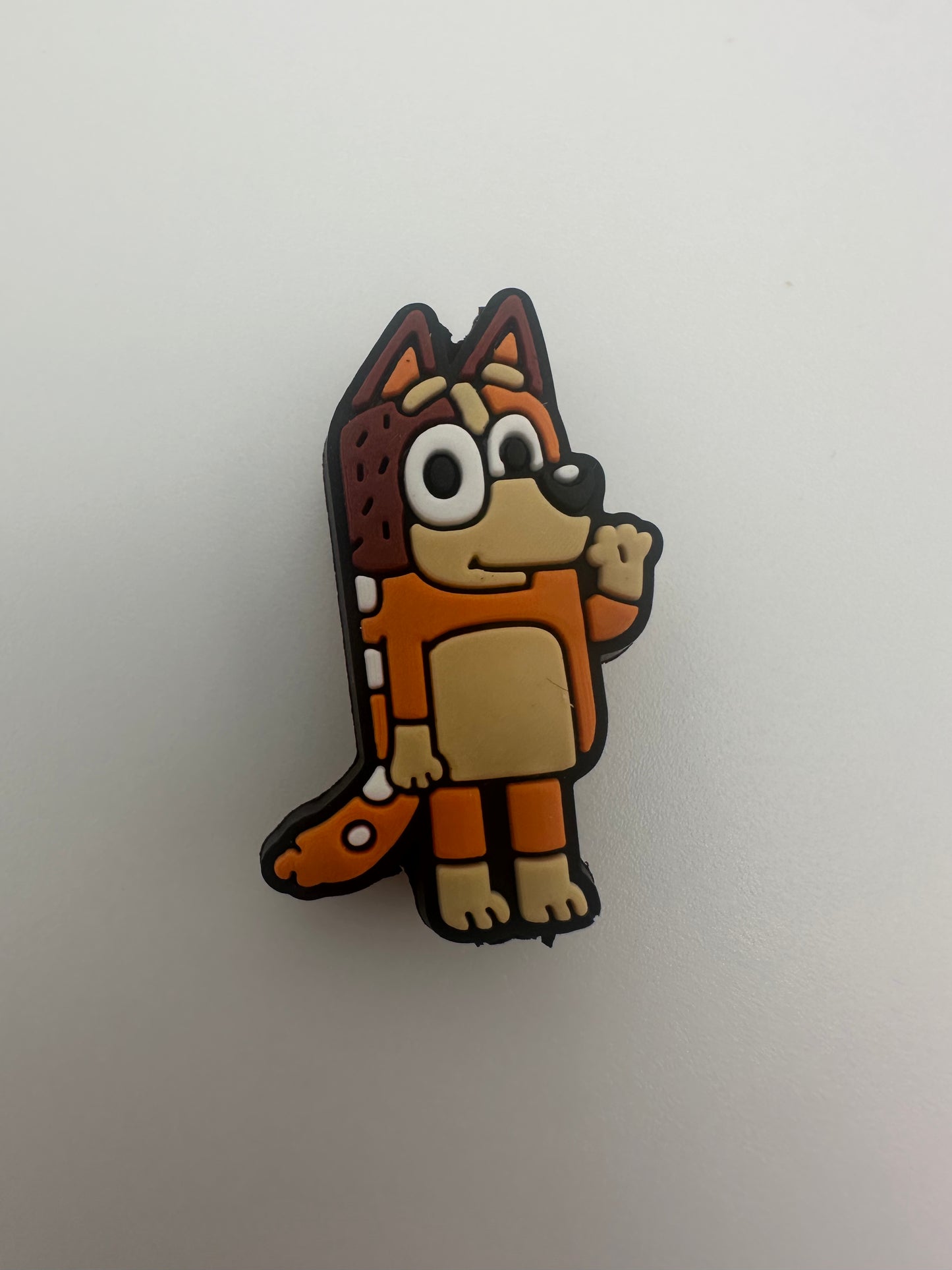 Blue and orange dog focal bead