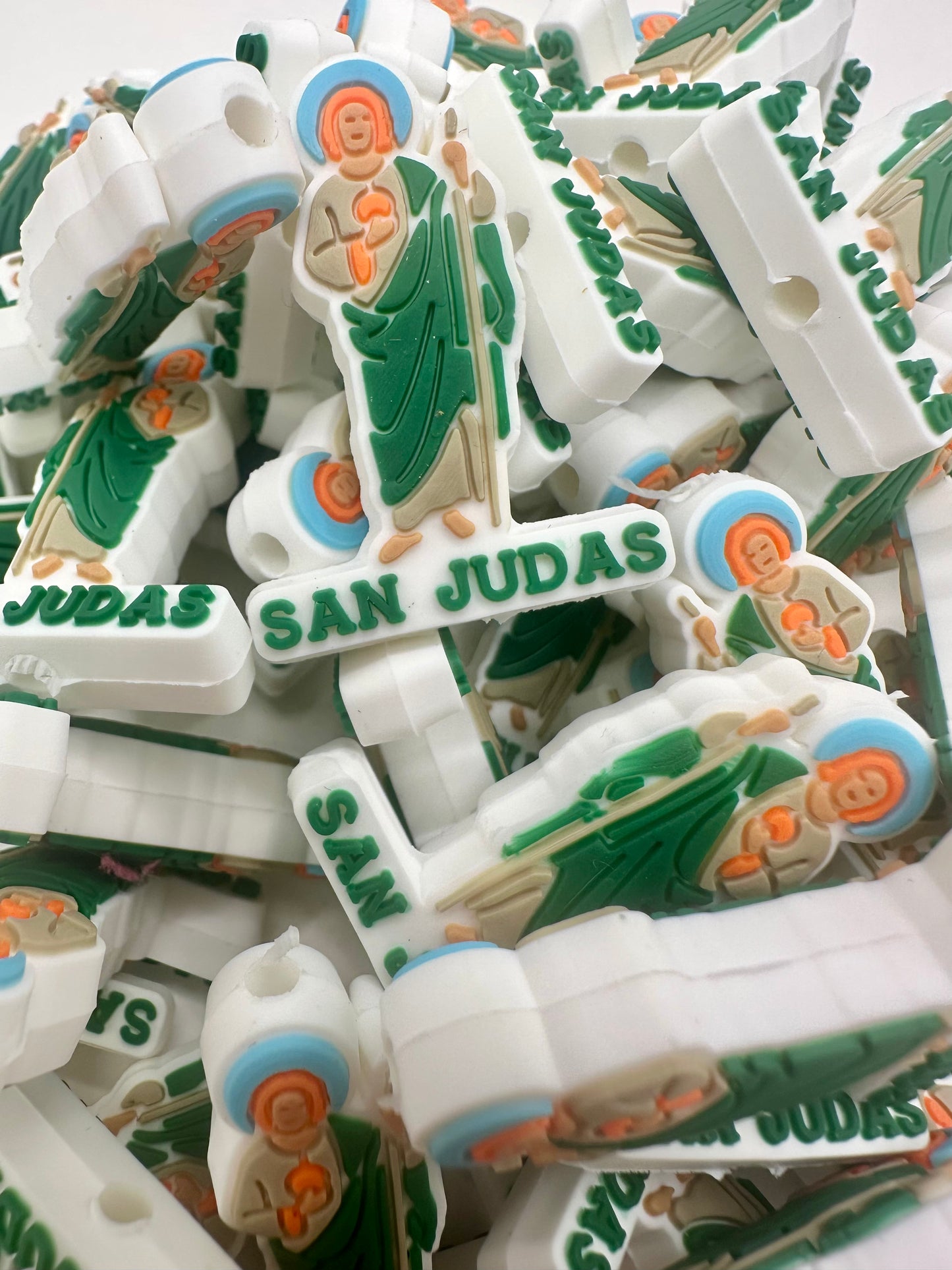 San Judas silicone focal bead