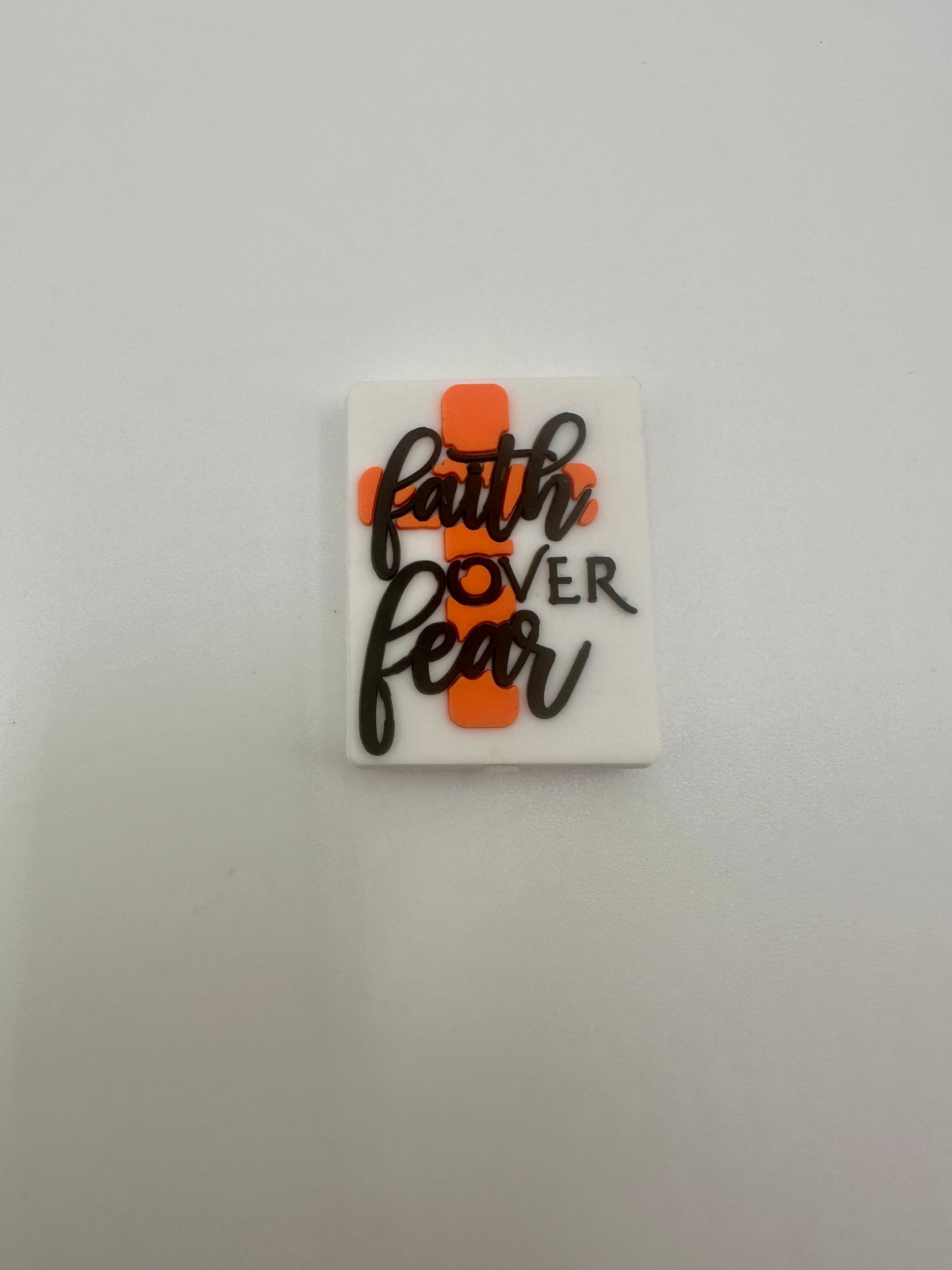 Faith over fear focal bead