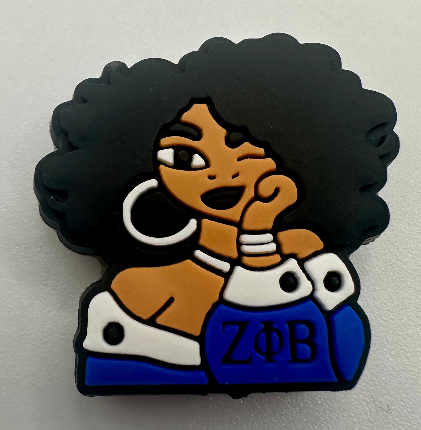 African American sorority girl focal bead