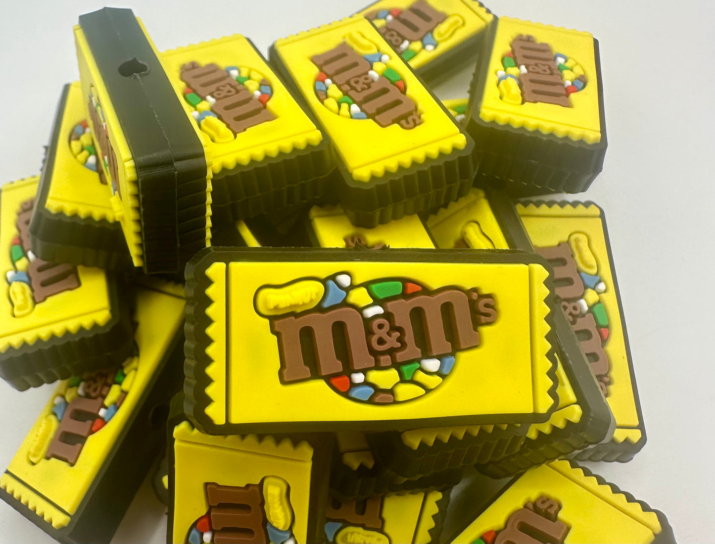 peanut and chocolate candy silicone focal bead