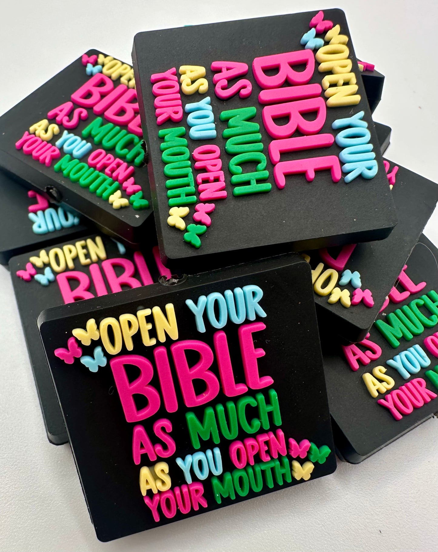 open your bible as much as you do your mouth focal bead