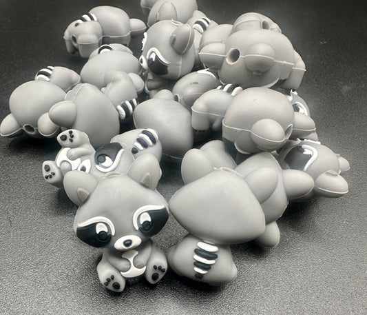 3d Raccoon focal bead
