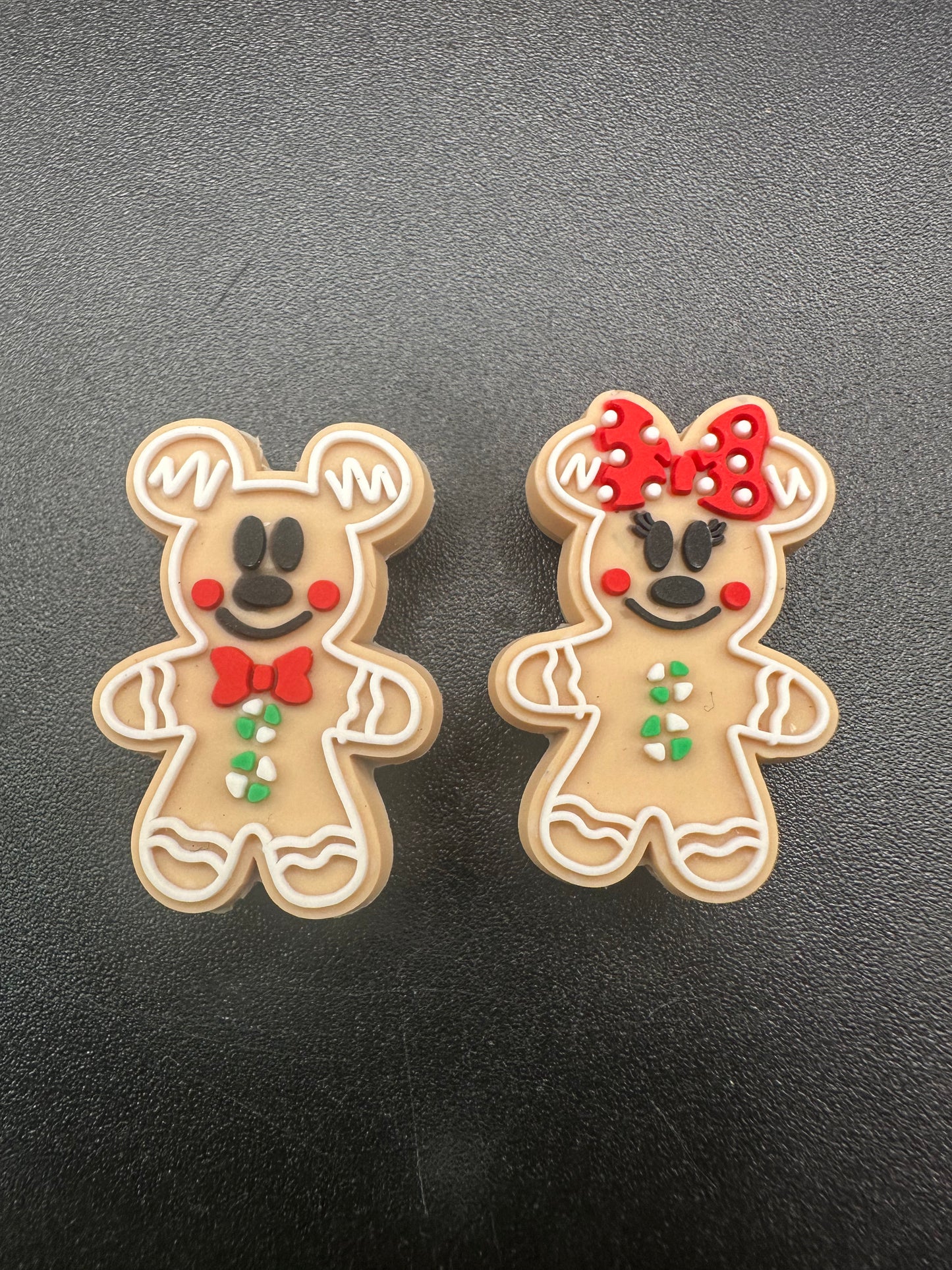 mouse gingerbread man Christmas focal bead