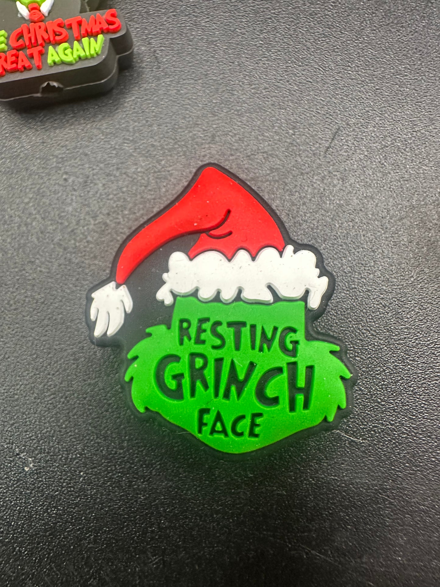 green guy Christmas focal beads
