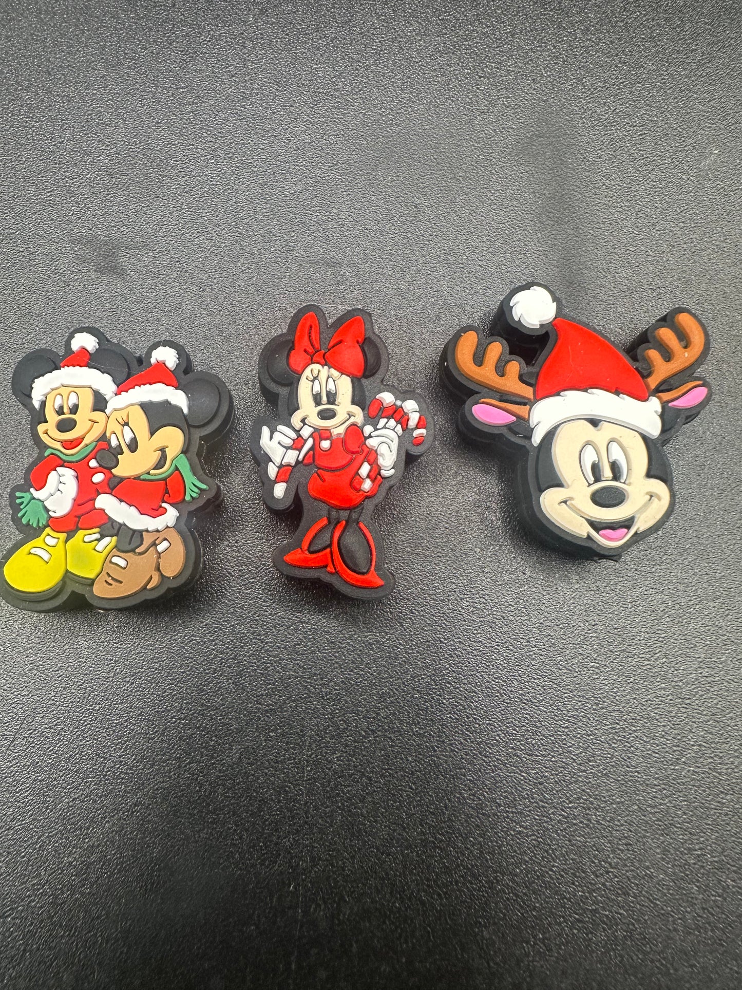Christmas mice silicone focal beads