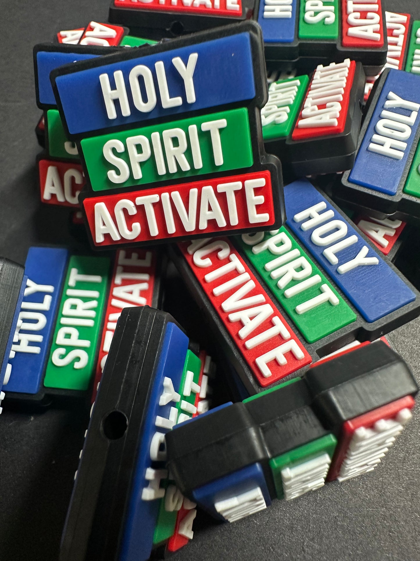 Holy Spirit Activate silicone focal bead