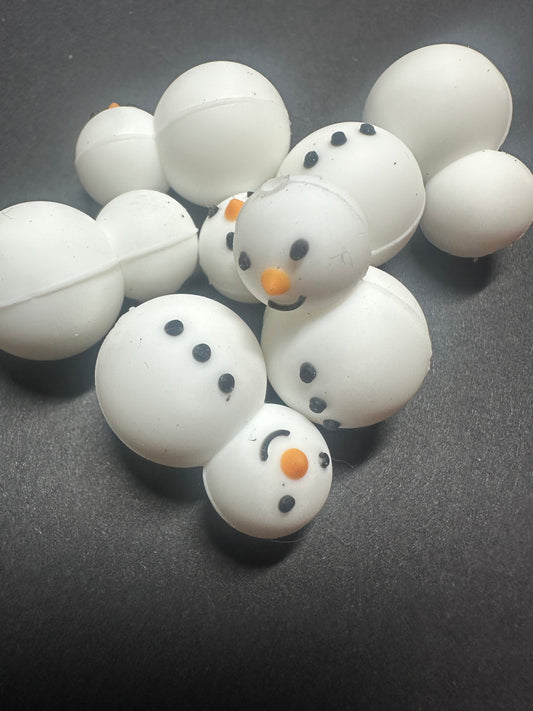 3d snowman focal bead