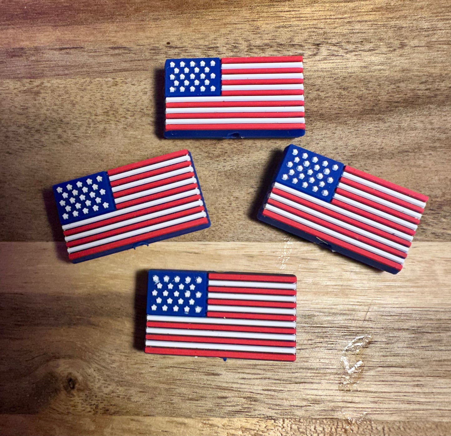 American flag silicone focal bead