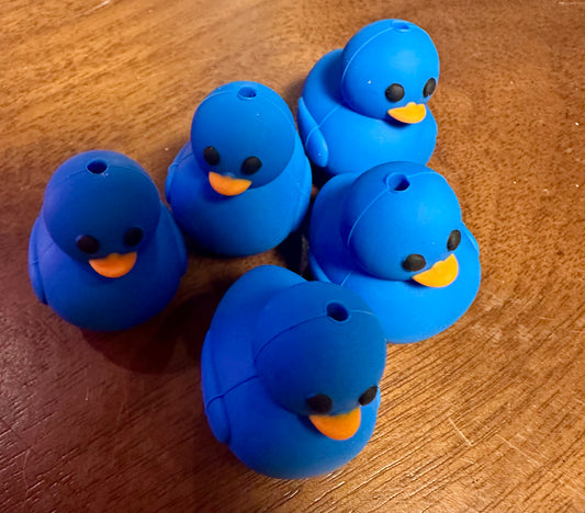 3d silicone duck bead blue