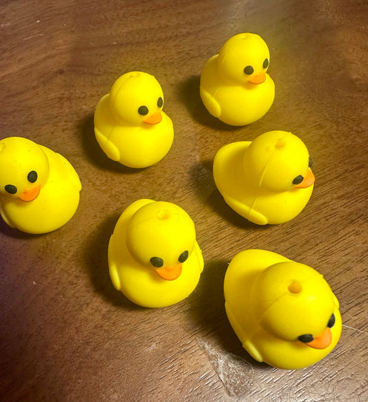 Yellow Duck silicone focal bead 3d