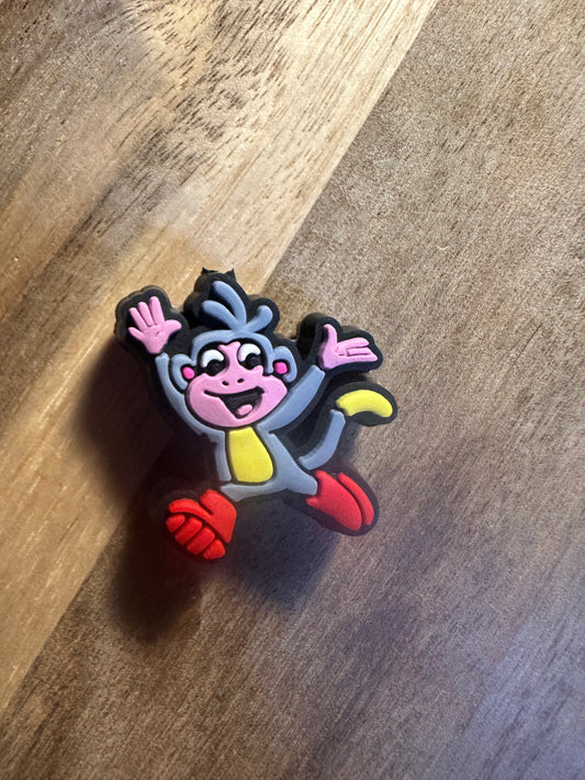 Monkey with boots silicone focal bead