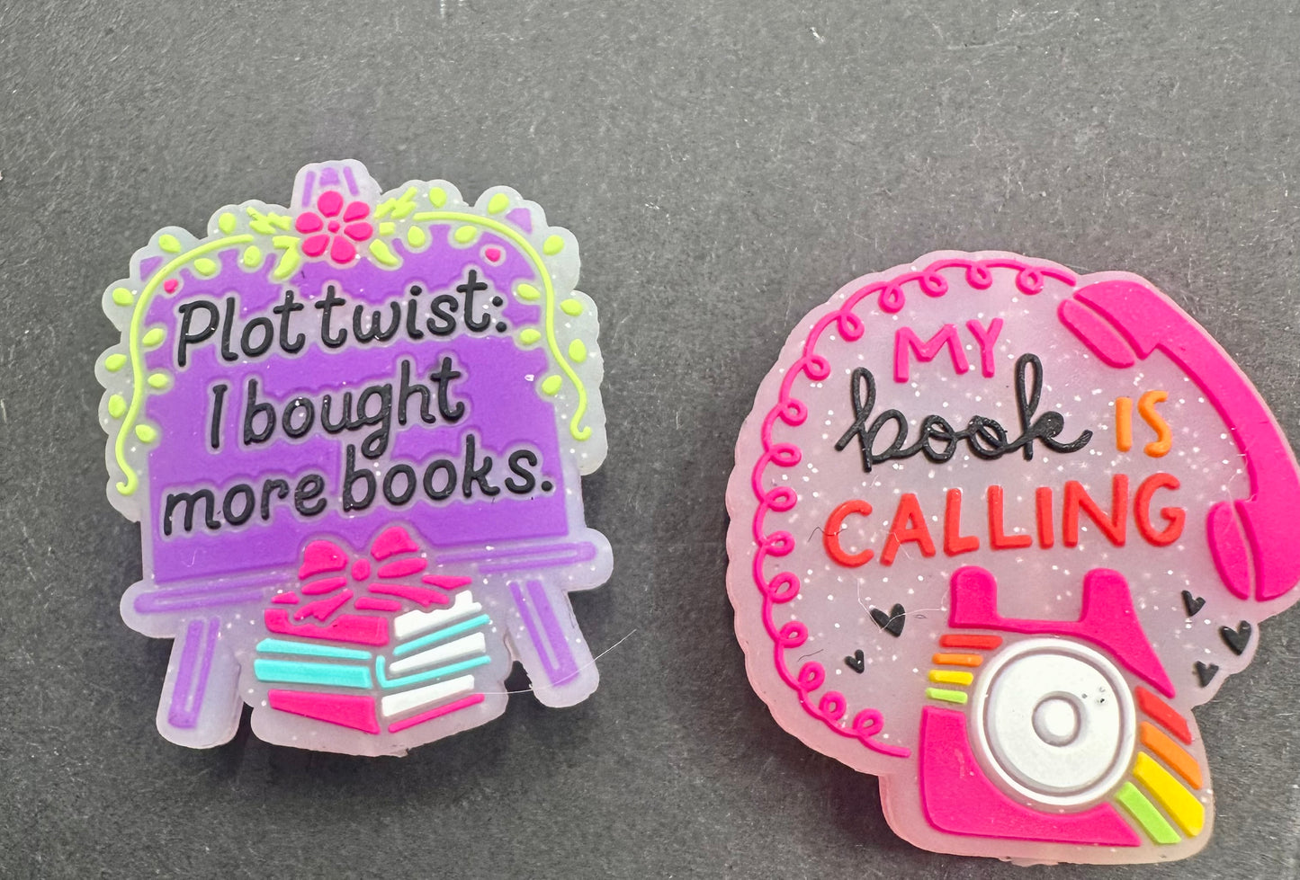 book silicone focal beads