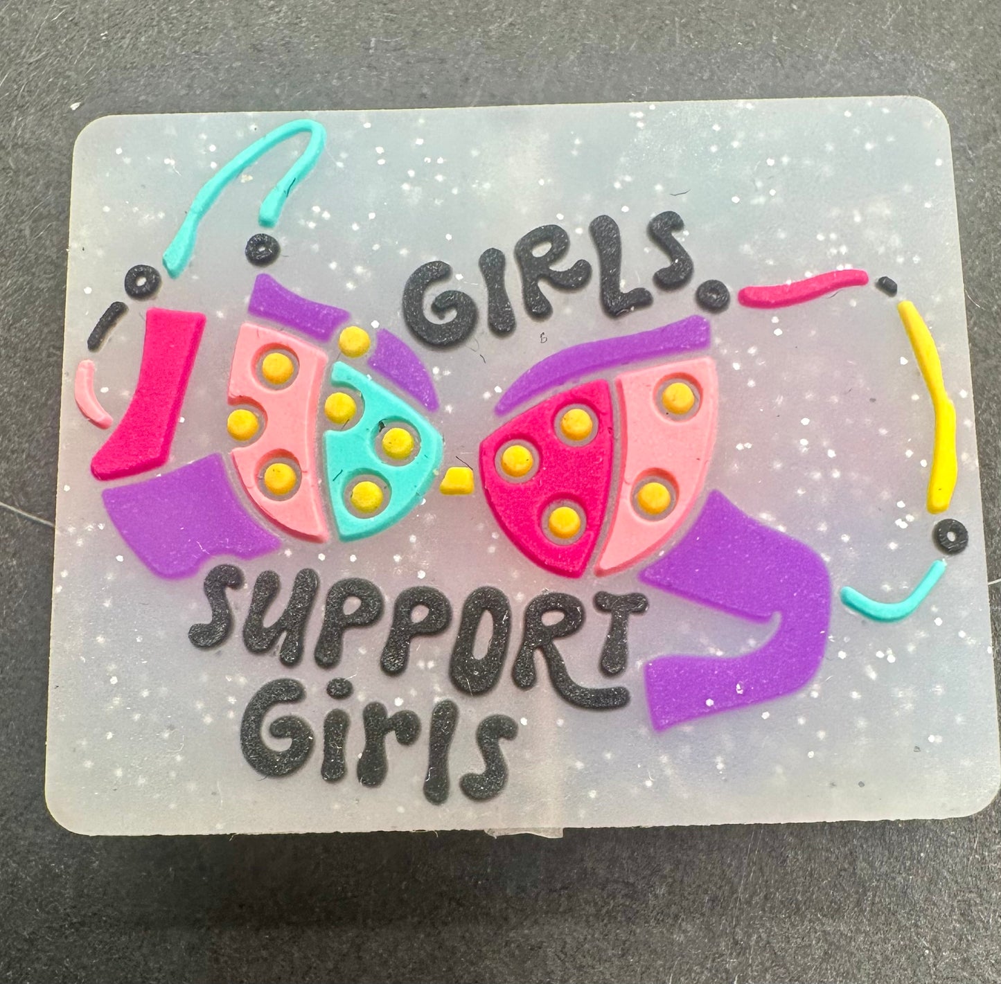 Girls support girls silicone focal bead