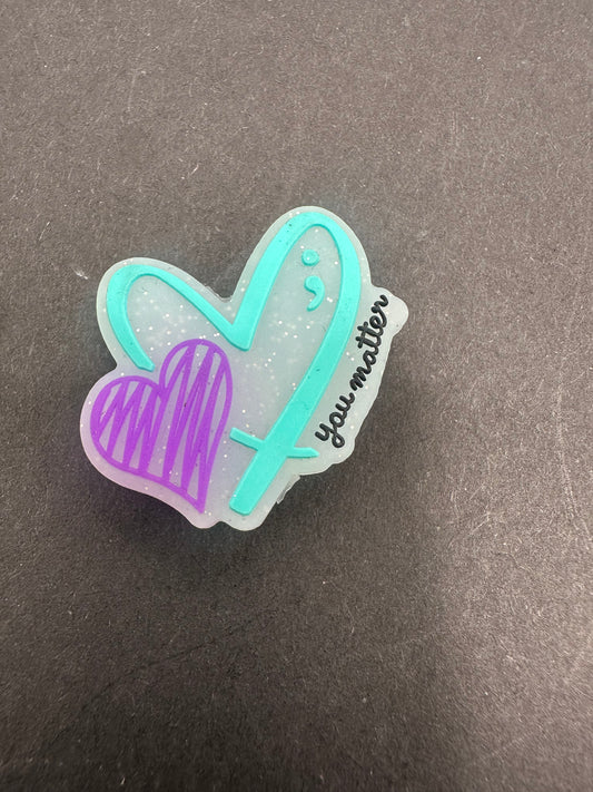you matter, mental health silicone focal bead
