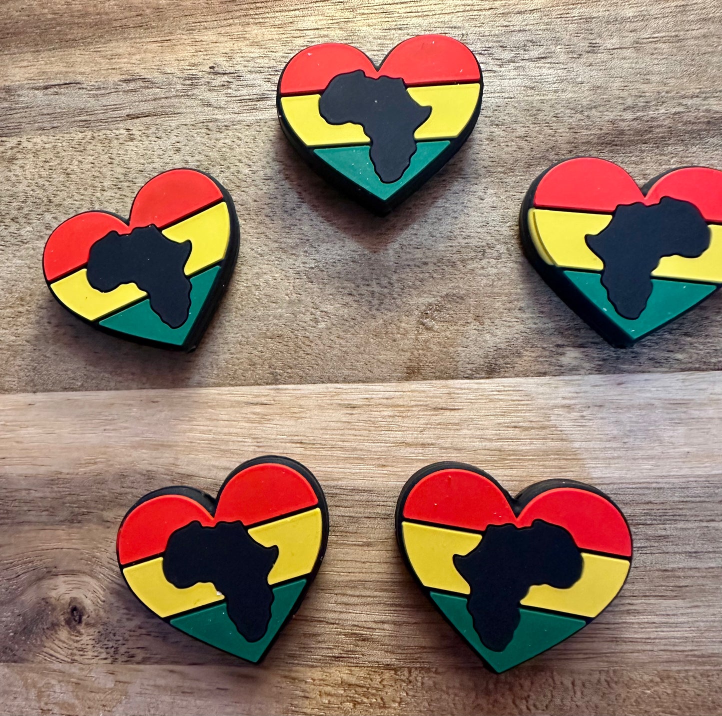 African heart, Africa silicone focal bead