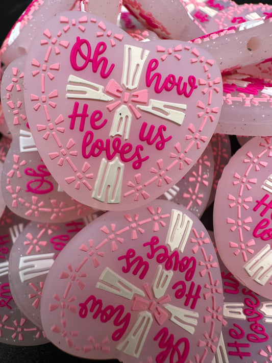 Christan focal bead, oh how he loves us