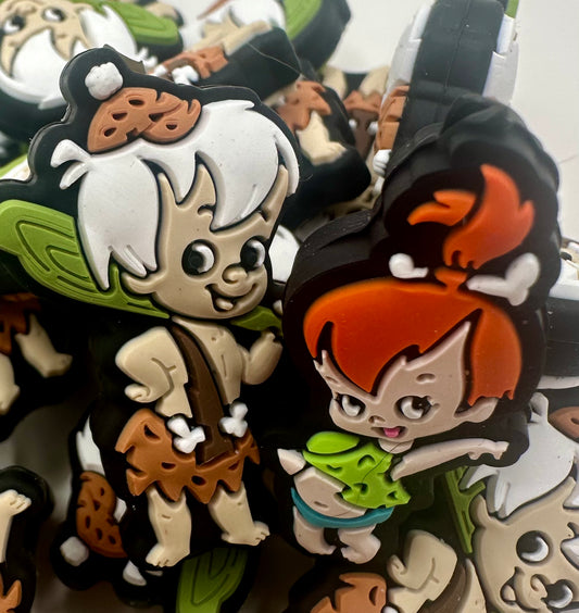 cave boy silicone focal bead