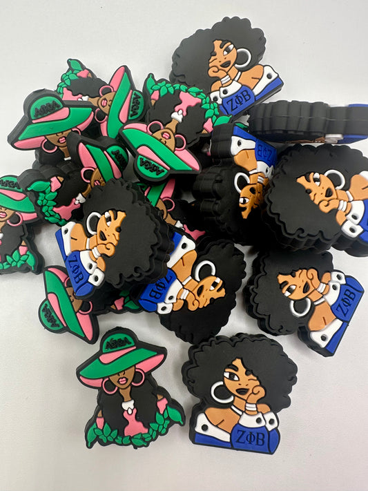 African American sorority girl focal bead