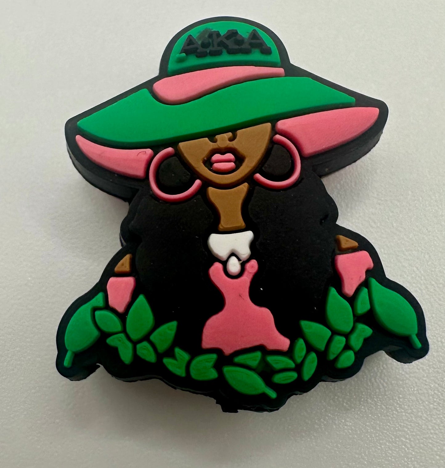 African American sorority girl focal bead