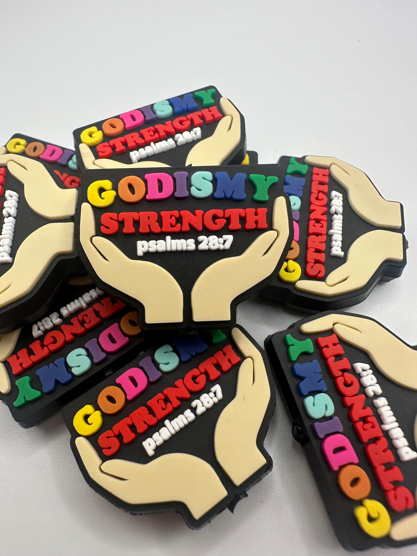 God is my strength Psalms 28:7 focal bead