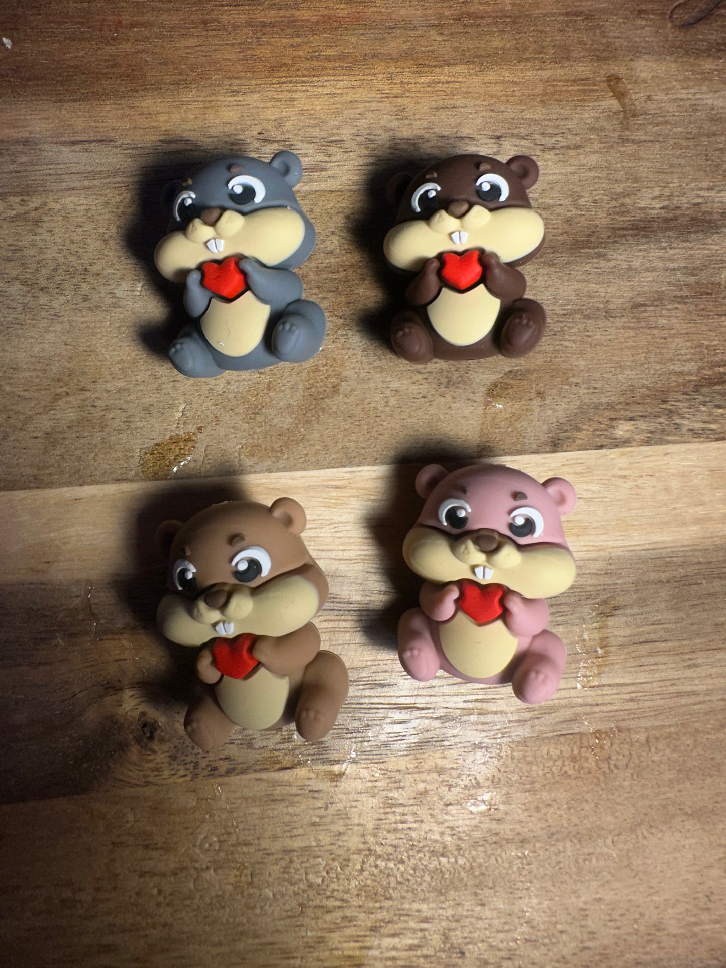 Beaver 3d silicone focal bead