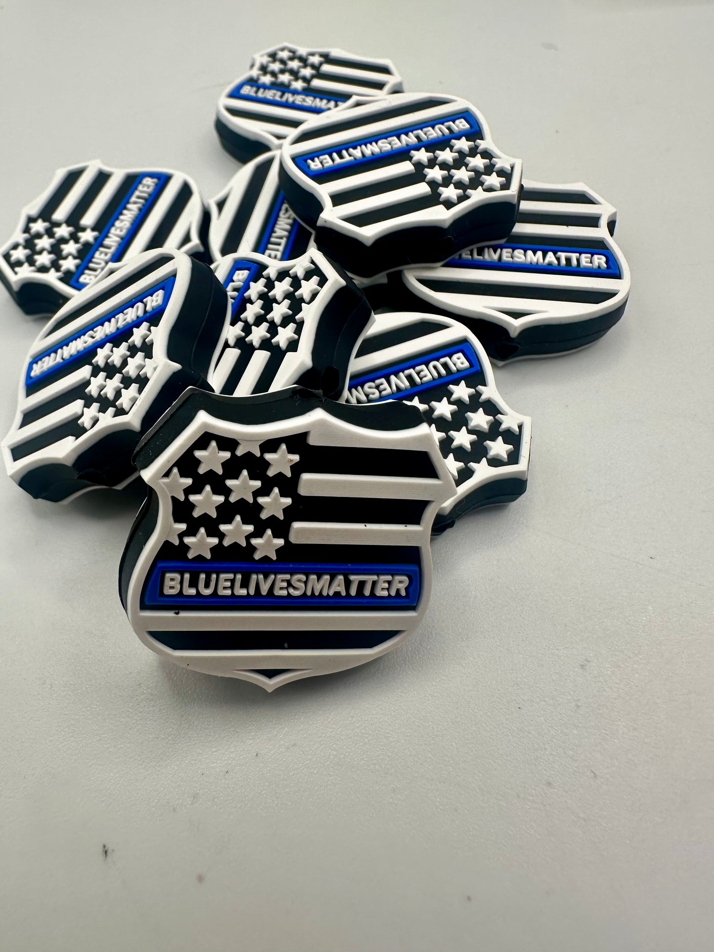 Blue lives matter focal bead