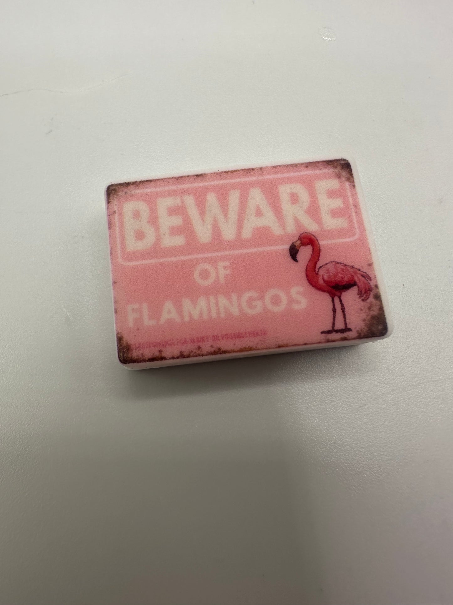 Beware of flamingos focal beads