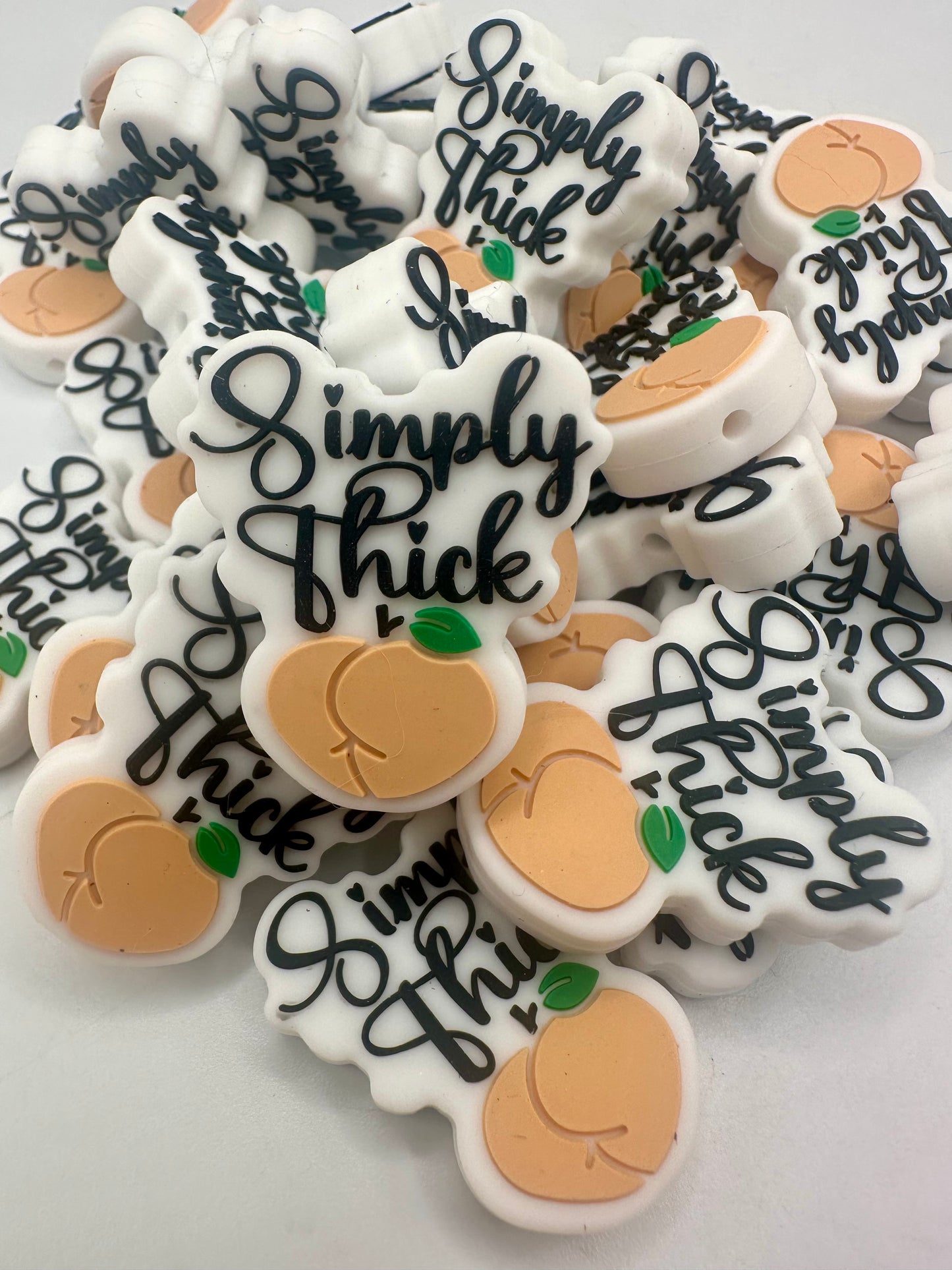 Simply thick peach focal bead