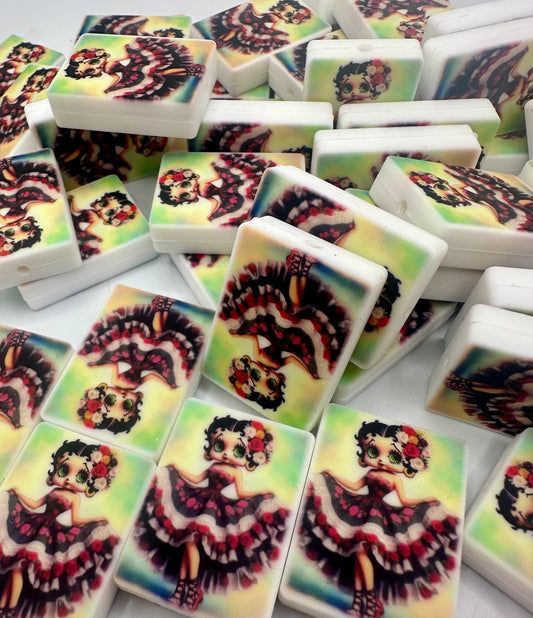 Mexican Betty silicone focal bead