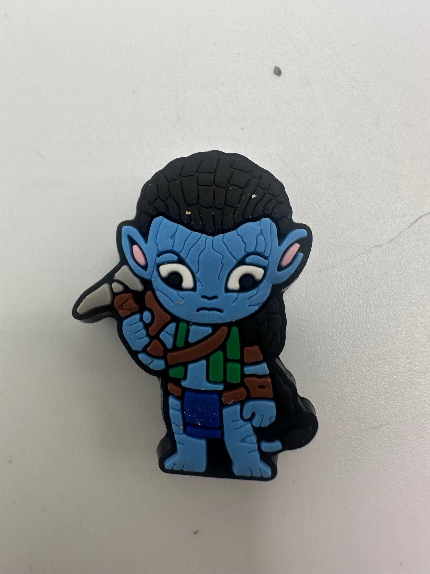 blue people focal bead