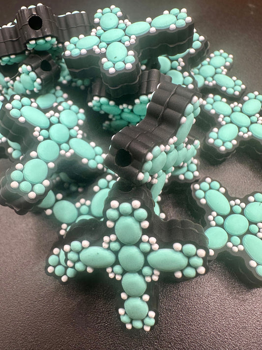 cross silicone focal bead