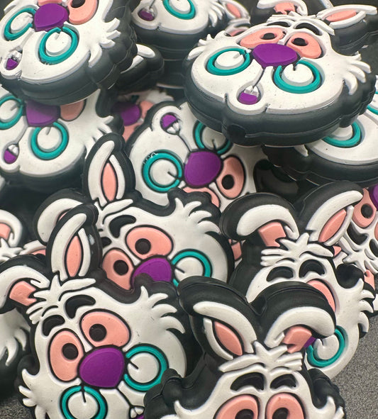 white rabbit focal bead